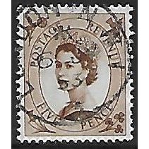 SG 522: 5d. brown Definitive Stamp: Queen Elizabeth II, wmk. Tudor Crown