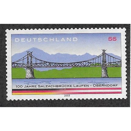 GER 2003 55c (S/A)'100TH ANN OF OBENDORF - LAUFEN BRIDGE' FINE USED(EBID76-608)