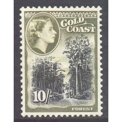 Gold Coast Scott 159 - SG164, 1952 Elizabeth II 10/- MH*