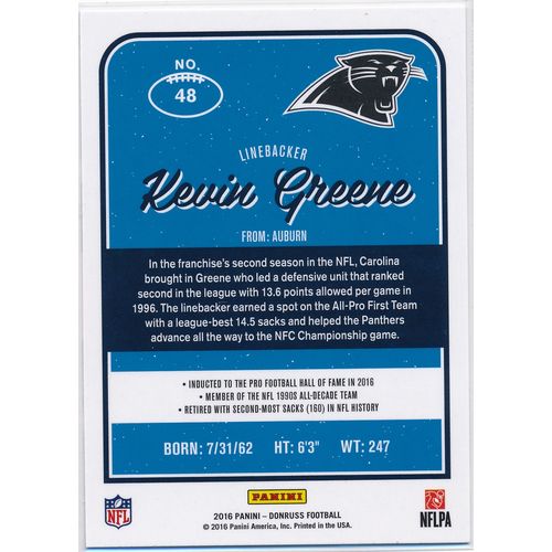 2016 Donruss Football 48 Kevin Greene Carolina Panthers