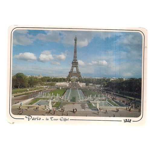 EIFFEL TOWER , PARIS, FRANCE used vintage postcard 1985 postmark =