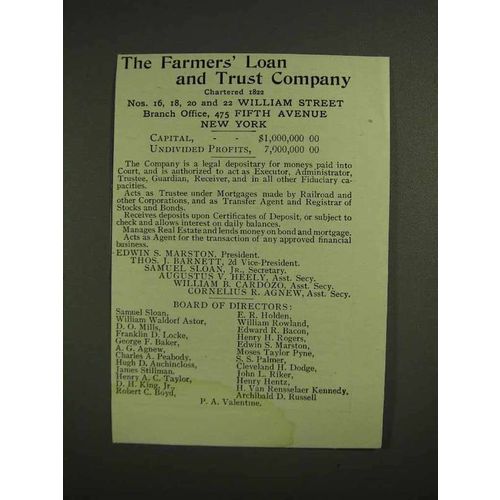 1907 The Farmers' Loan and Trust Company Ad