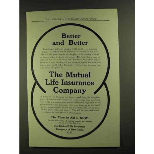 1907 the Mutual Life Insurance Company Ad - Better