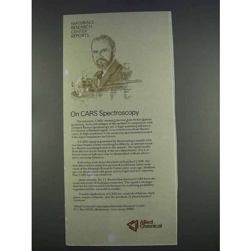 1977 Allied Chemical Ad - On CARS Spectroscopy