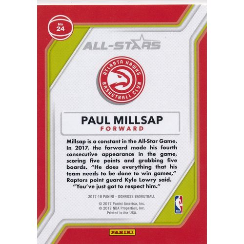 2017-18 Donruss All-Stars 24 Paul Millsap Atlanta Hawks