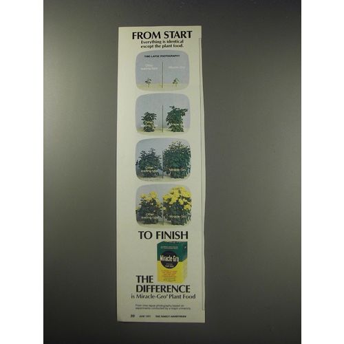 1991 Miracle-Gro Plant Food Ad - From start everything is identical