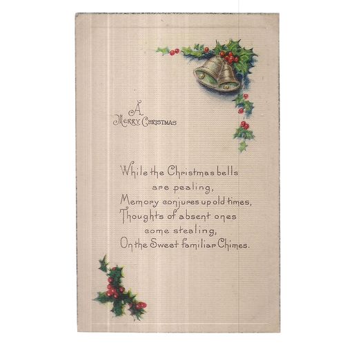A MERRY CHRISTMAS used vintage postcard by A Inc. not posted (a)