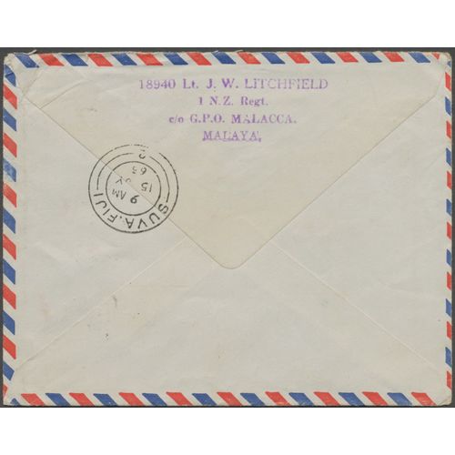 Malaya Malacca 1963 Forces Concession Mail taxed cover to Fiji