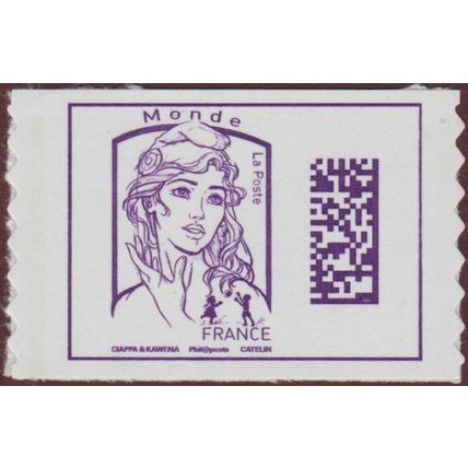 Mi 6259: 20 g. Monde deep violet Definitive Stamp: 'Marianne de la Jeunesse.'