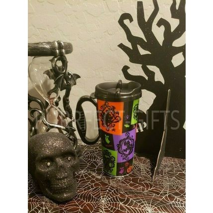 DISNEYLAND 2019 HALLOWEEN TRAVEL SIPPER MUG CUP W/ LID~NEW~FRAMED CHARACTERS