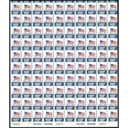 1338F, MNH 8¢ Dramatic Misperf Shift Freak Error Sheet of 100 Stamps Stuart Katz