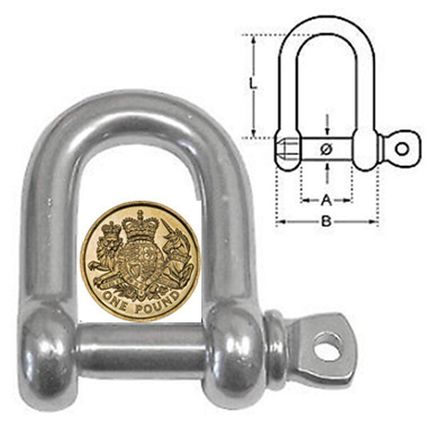 28mm Wide Jaw Dee Shackle pin = 8mm(Lifting D Shackle, Marine Shackle)