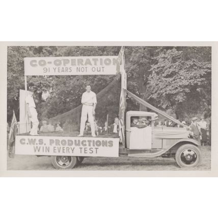 Labour Day in 1930s Carnival Float Lorry Antique RPC Postcard