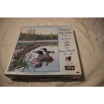 SEASONS OF THE LAKE(SUMMER) 500 PIECE PUZZLE MOSTLY SEALED Loons