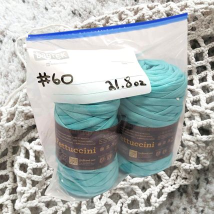 Lion Brand Fettuccini Yarn Bundle of 2 Aqua Blue 21.8oz Lot #60b