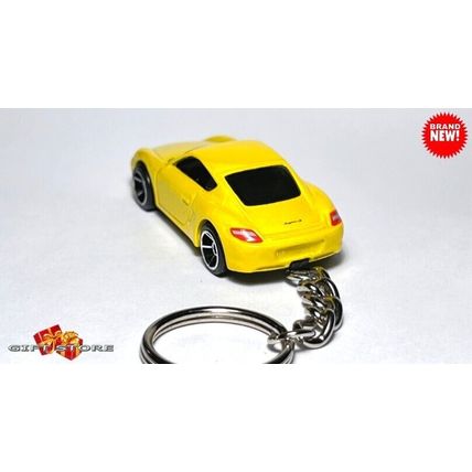 RARE KEY CHAIN YELLOW BLACK PORSCHE CAYMAN S CUSTOM Ltd EDITION GREAT GIFT