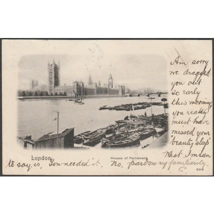 Houses of Parliament, London, 1901 - Peacock Postcard