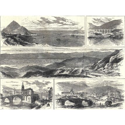 CARLIST INSURRECTION IN SPAIN 1872 Tudela Bilbao VICTORIAN ENGRAVINGS