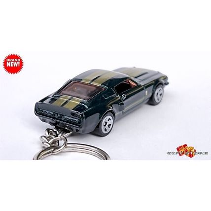 RARE KEYCHAIN GREEN 67 FORD SHELBY MUSTANG GT500 & KR 68 COBRA NICE GIFT
