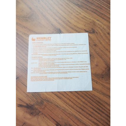 1996 Coca Cola League Cup Final Ticket - Aston Villa vs Leeds Utd