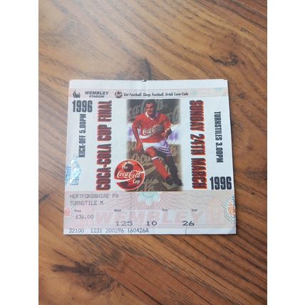 1996 Coca Cola League Cup Final Ticket - Aston Villa vs Leeds Utd
