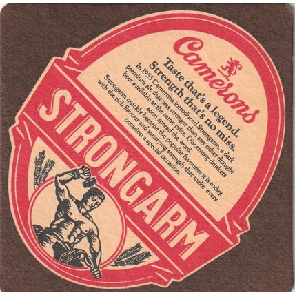 BEER MAT - CAMERONS BREWERY - STRONGARM - (Cat No 141) - (1983)