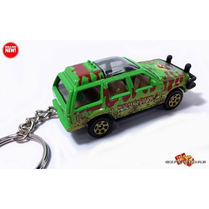 RARE CUSTOM KEYCHAIN GREEN FORD EXPLORER JURASSIC PARK ❤️GREAT GIFT❤️