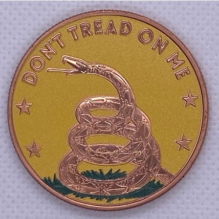 1 oz Copper Collec Colorized Don't Tread On Me Eagle AVDP Ounce Coin