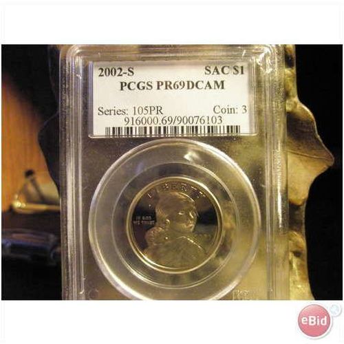 2002 S PCGS PR69DCAM SAC Dollar (FRESHIP)