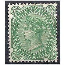 India 1897 SG104 2a6p Pale Blue-Green Mounted Mint ..
