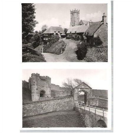 Godshill / Carisbrook Castle, Isle of Wight - double RP Sweetman postcard