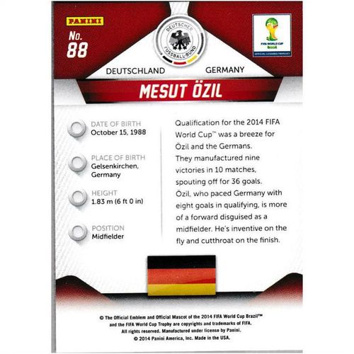 2014 Panini Prizm World Cup - #88 - Mesut Ozil
