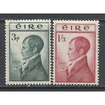 150th Death Anniversary of Emmet (patriot) set of 2.Mounted Mint.StampexAut14