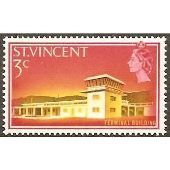St Vincent 1965 3c Amos Vale Airport Mounted Mint MM SG 233 Sc 228 stamp