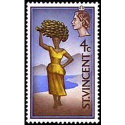 St Vincent 1965 4c Woman Bananas Mounted Mint MM SG 234 Sc 229 stamp