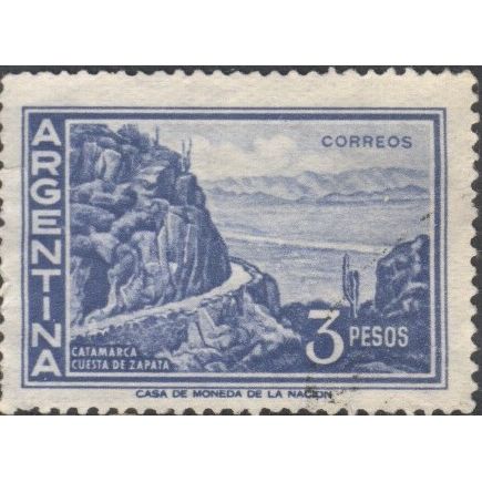 Argentina 1959 - SG951 - 3p blue - Zapata Hill - MH