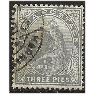 India 1900 SG112 13p Grey Fine Used . ..