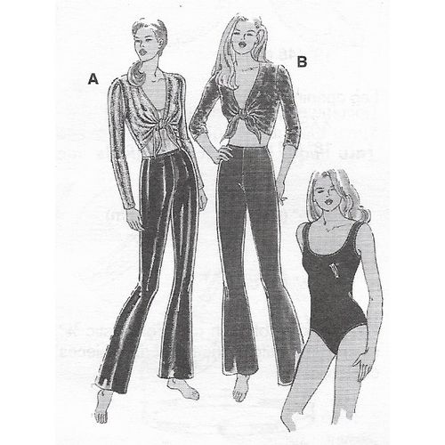 Kwik Sew 2632 Sewing Pattern Misses Pants Top Leotards Size XXS S M L 1997 Uncut