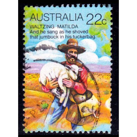 Australia 1980 Waltzing Matilda Jumbuck 22c Used Stamp.