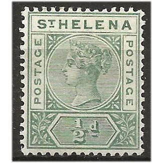 St Helena 1897 SG46 1/2d Green Perf 14 Wmk Crown CA Mounted Mint . .. .