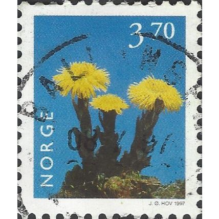 NORWAY, FLOWER, Coltsfoot, Tussilago farfara, blue 1997, 3.70Kr, #3