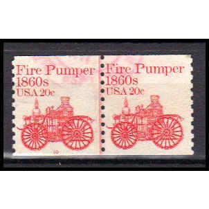 Used 1908 20c Fire Pumper Fine CNP Left 10 PA0568