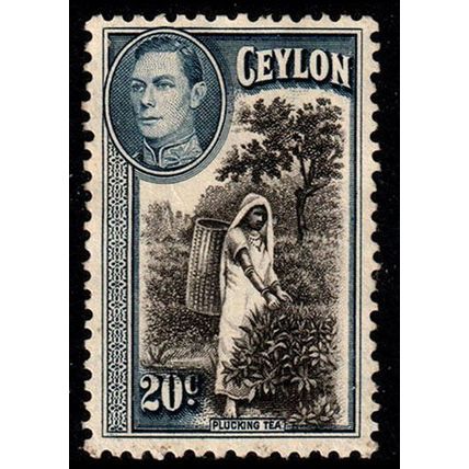 Ceylon 1938 Picking Tea 20c Used. Stamp King George VI