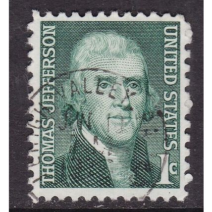United States Postmark Lenigh Valley 1968 Thomas Jefferson 1c VGC