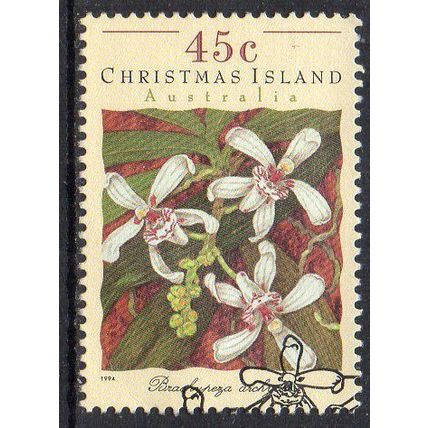 Christmas Island 1994 Orchids - Brachypeza archyas 45c ex FDC