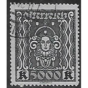 Mi 407 A: 5000 Kr. black Prussian blue Definitive Stamp: Woman