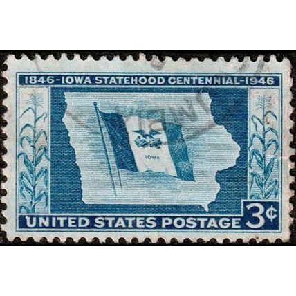 USA 1946 Iowa Statehood 3c Used Stamp.