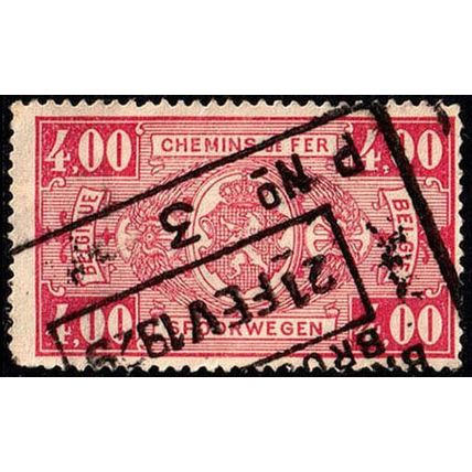 Belgium 1923 Railway Parcelpost 4,00Fr Used Stamp Spoorwegen