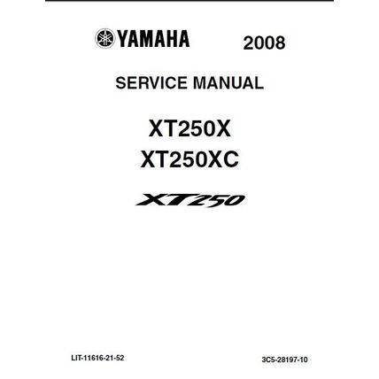YAMAHA XT250X XT250XC SERVICE MANUAL 2008 MOTORCYCLE 282 PAGES IN ENGLISH