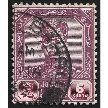 JOHORE 1921 w.MSCA 6c Sc#108 USED @N810